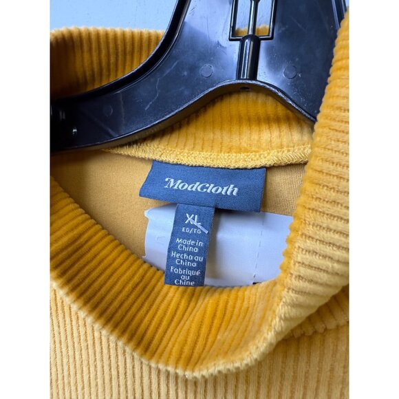 Womens Yellow Corduroy Modcloth Bodysuit - Size XL - Picture 5 of 5
